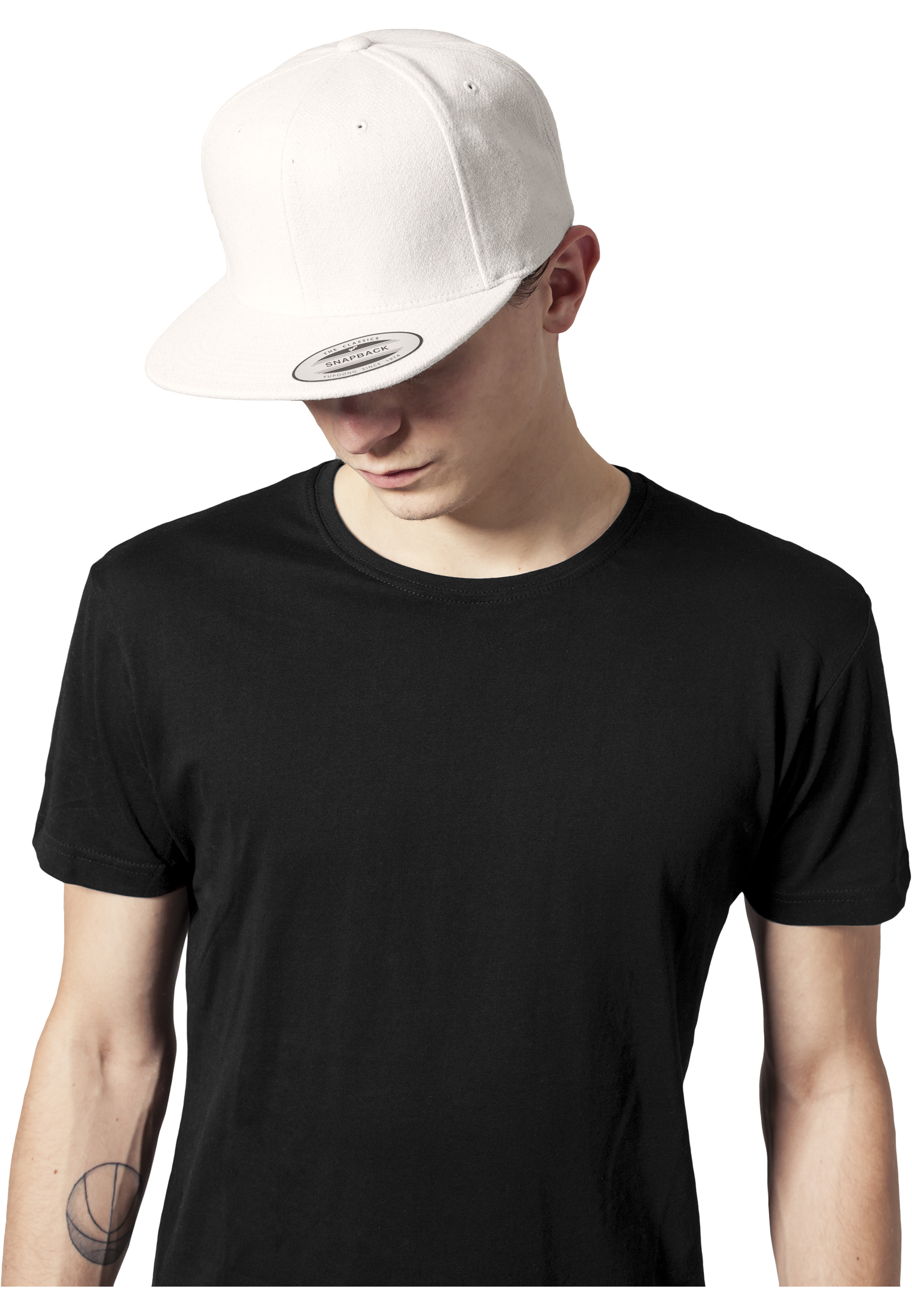 Melton Lână Snapback alb