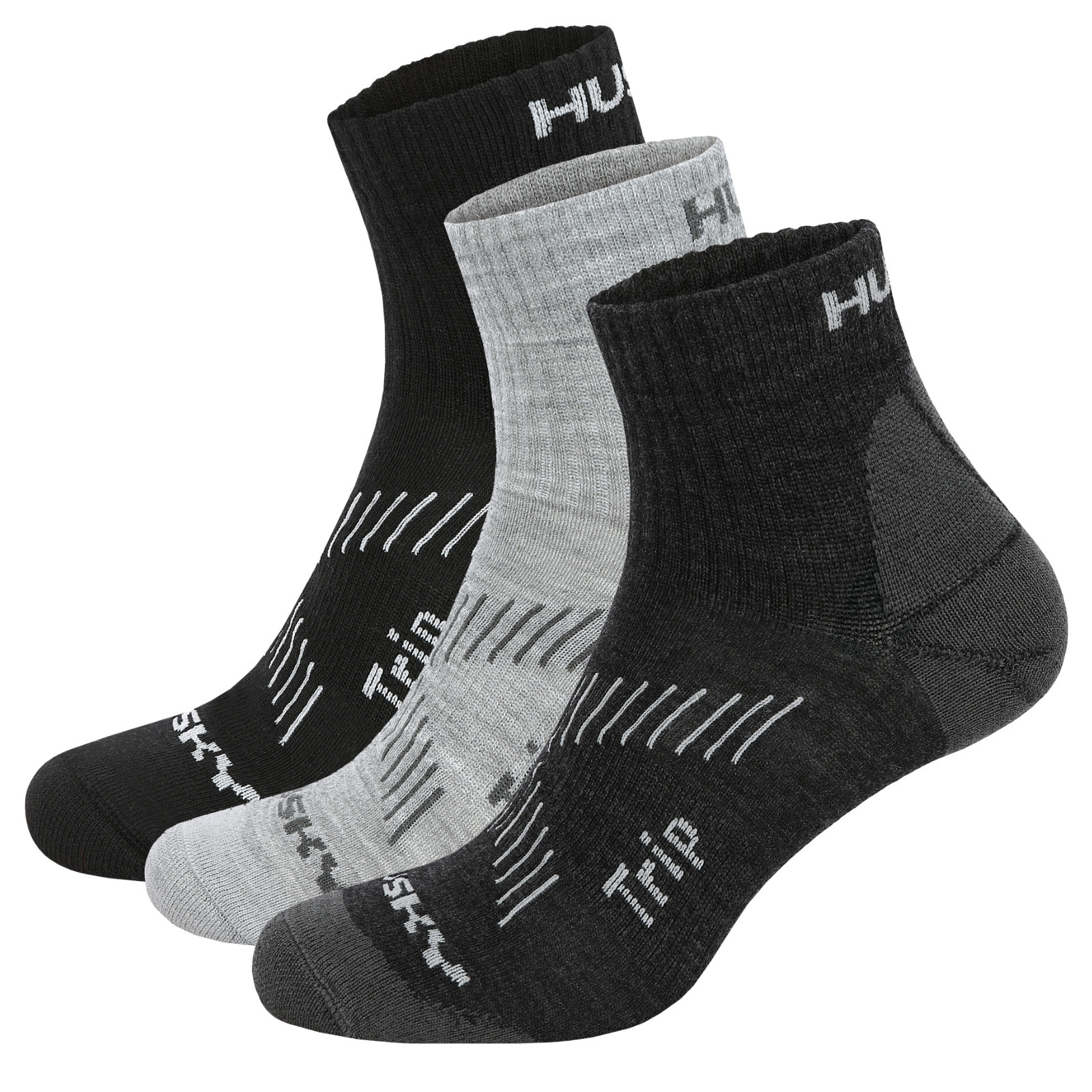 Socks Trip 3pack HUSKY black/light grey/dark. gray