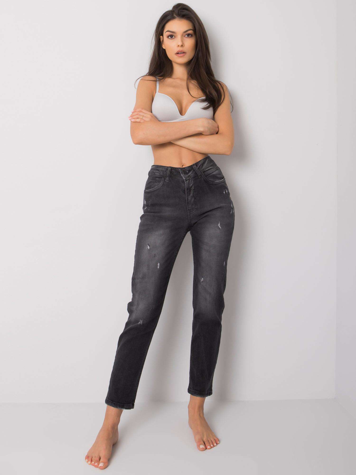 Dark Grey Mom Jeans Ladonne