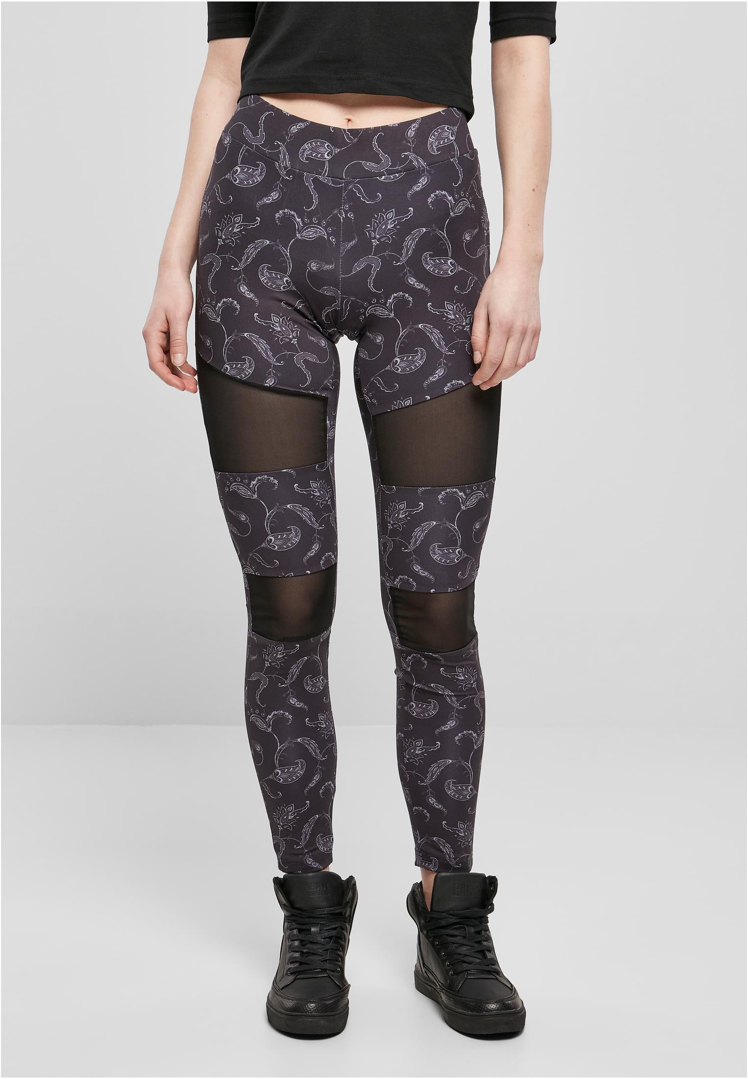 Women's Tech Mesh Leggings AOP Blackpaisley