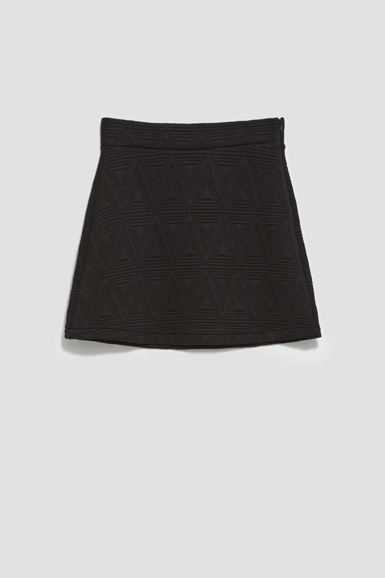 Mini skirt with geometric embossing