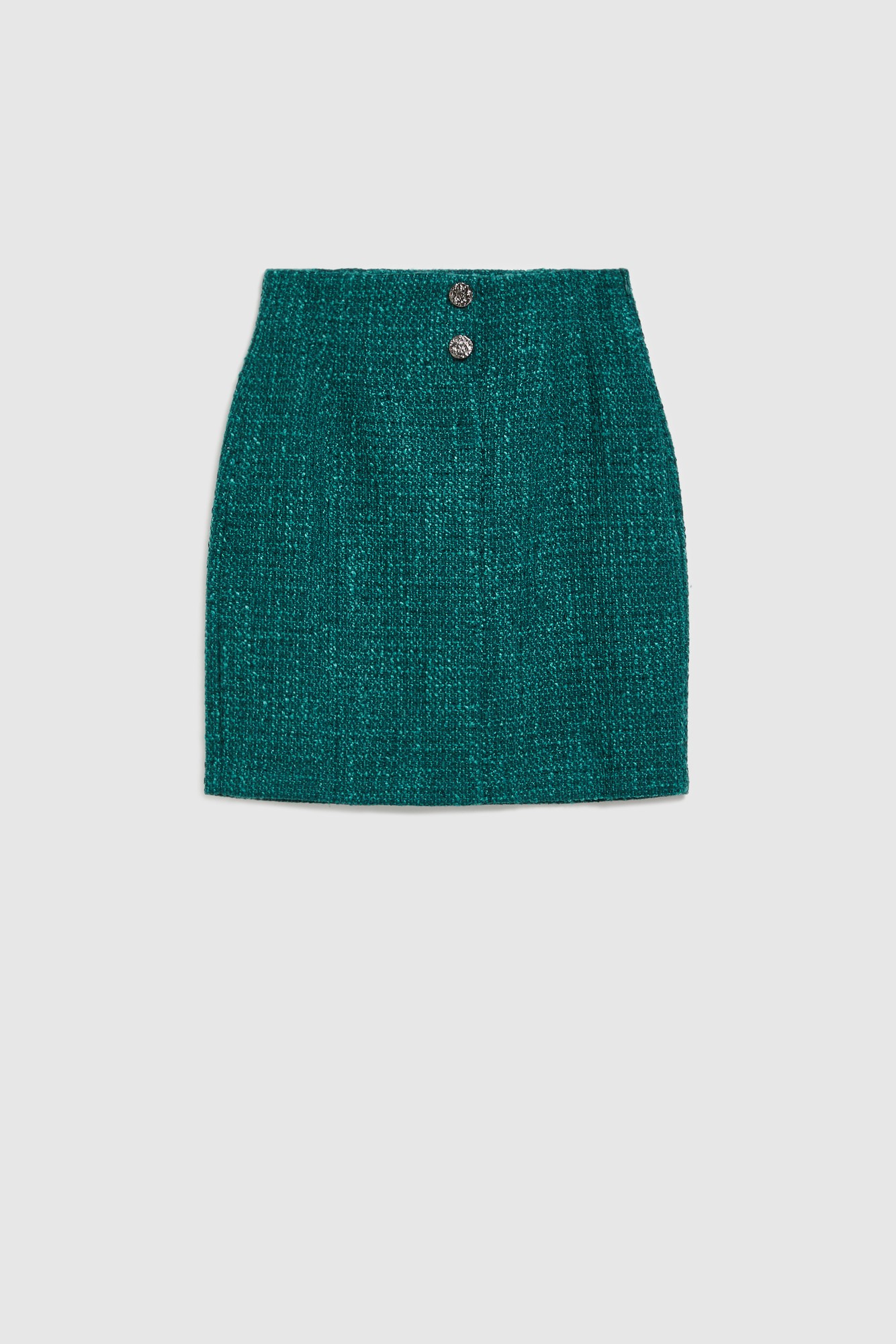 Tweed skirt with decorative buttons
