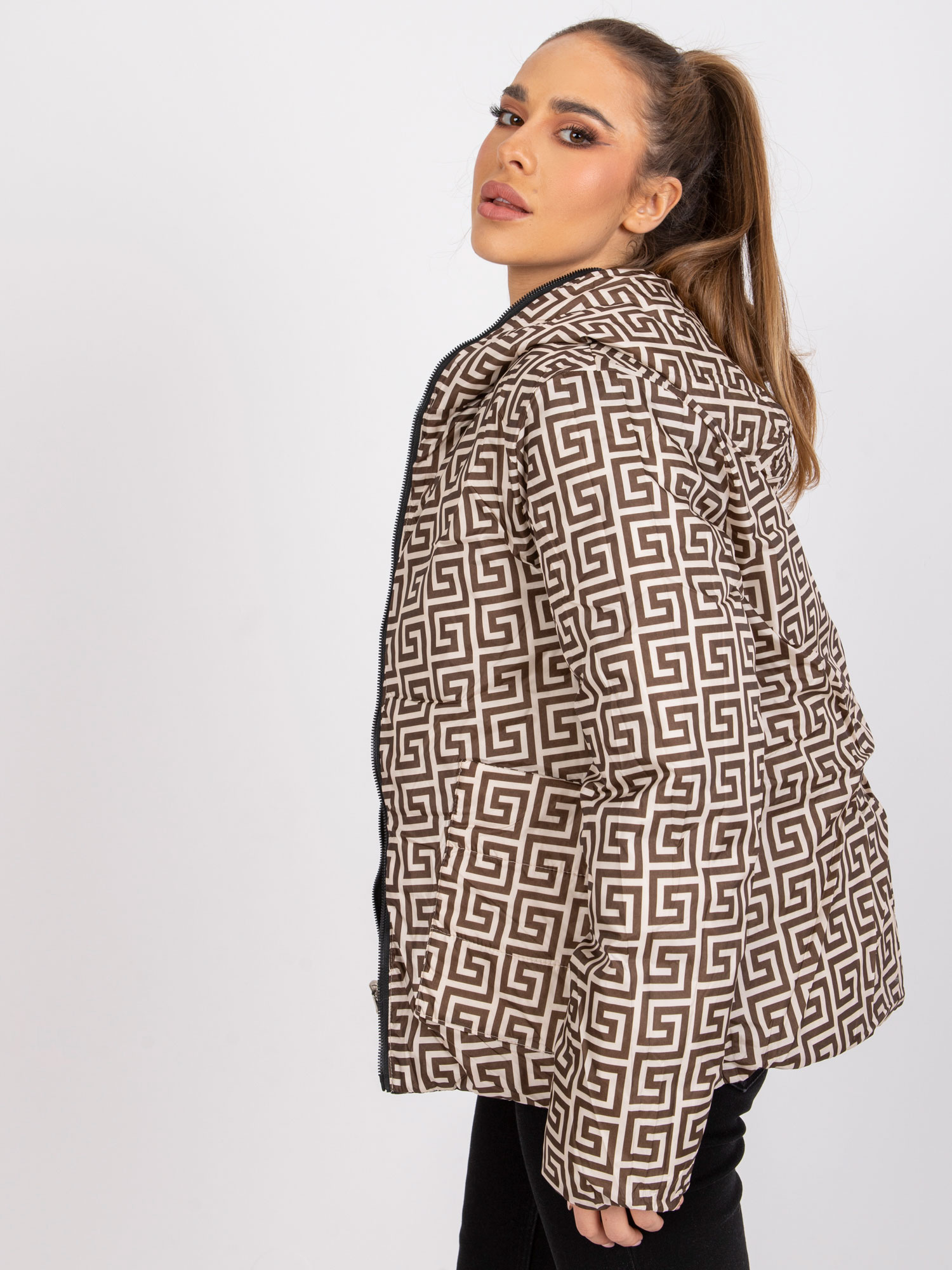 Women's reversible quilted jacket Arta - black