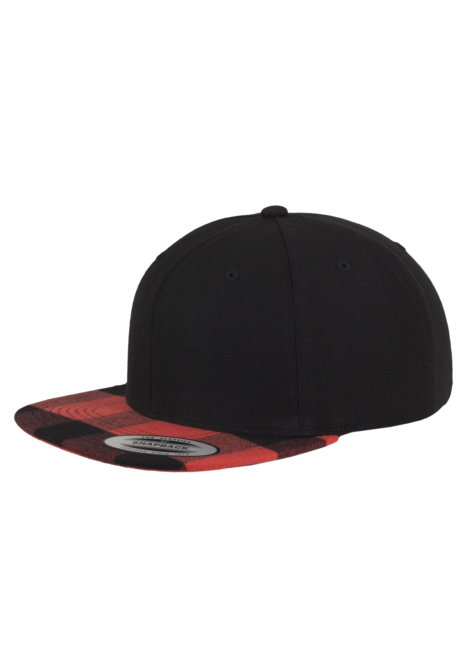 Plaid Flanell Peak Snapback Blk/red