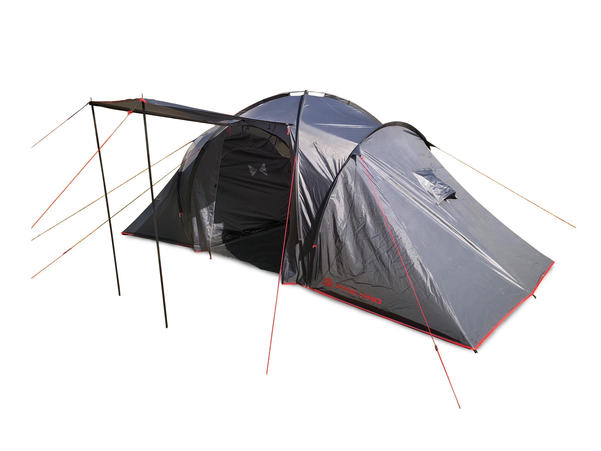 Large tent with vestibule - 4 persons ALPINE PRO EVOJE smoked pearl