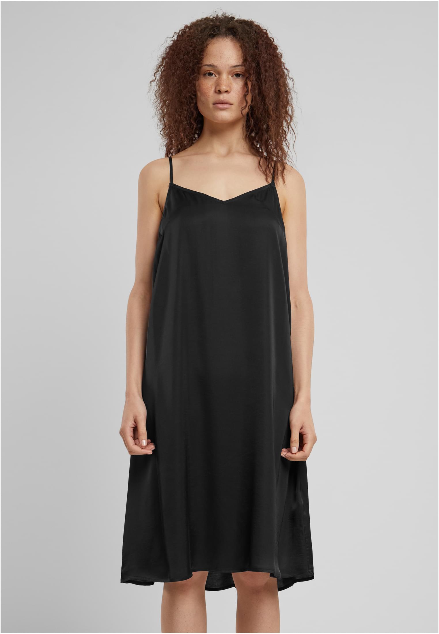 Women's Viscose Satin Nightgown - Black