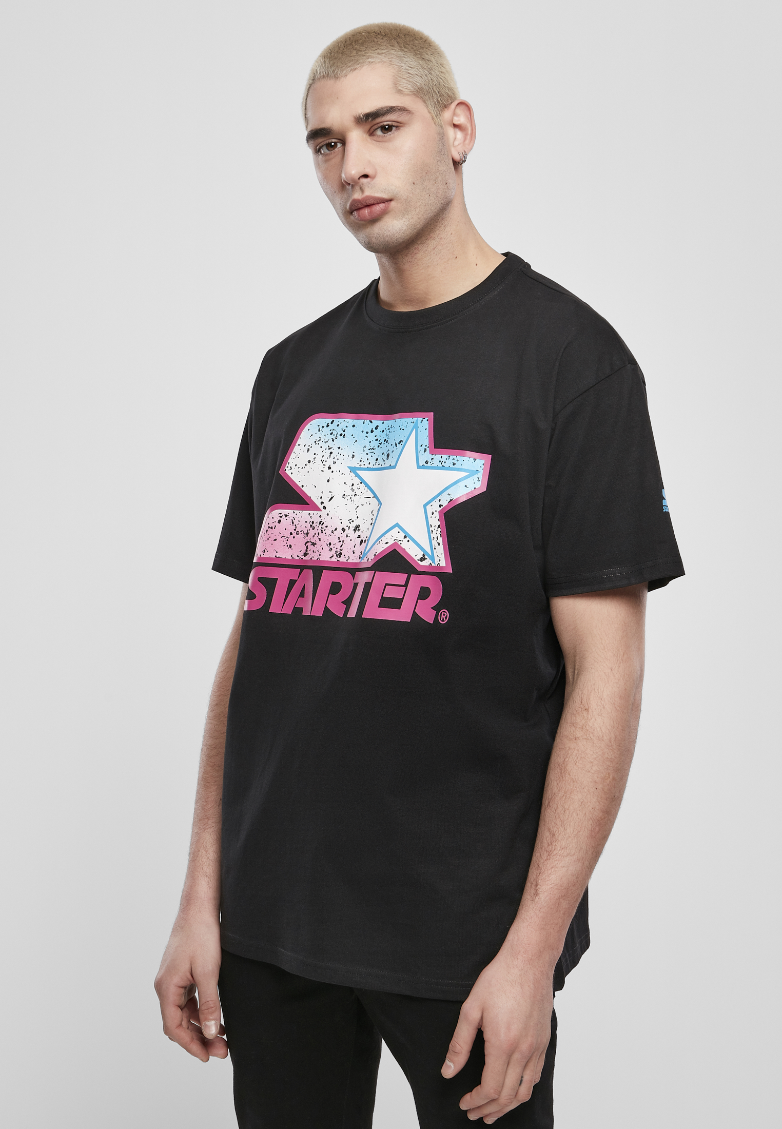 Starter Multicolored Logo Tee Blk/pink