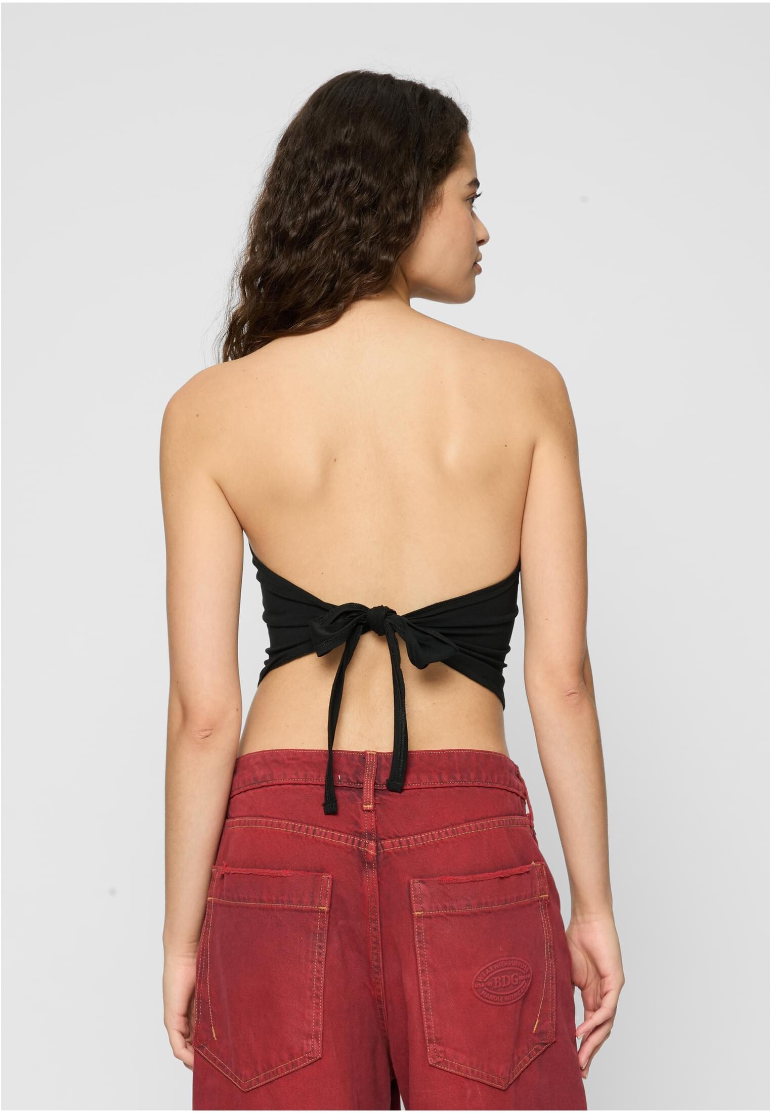 Women's knot bandeau top 2 pcs white+black