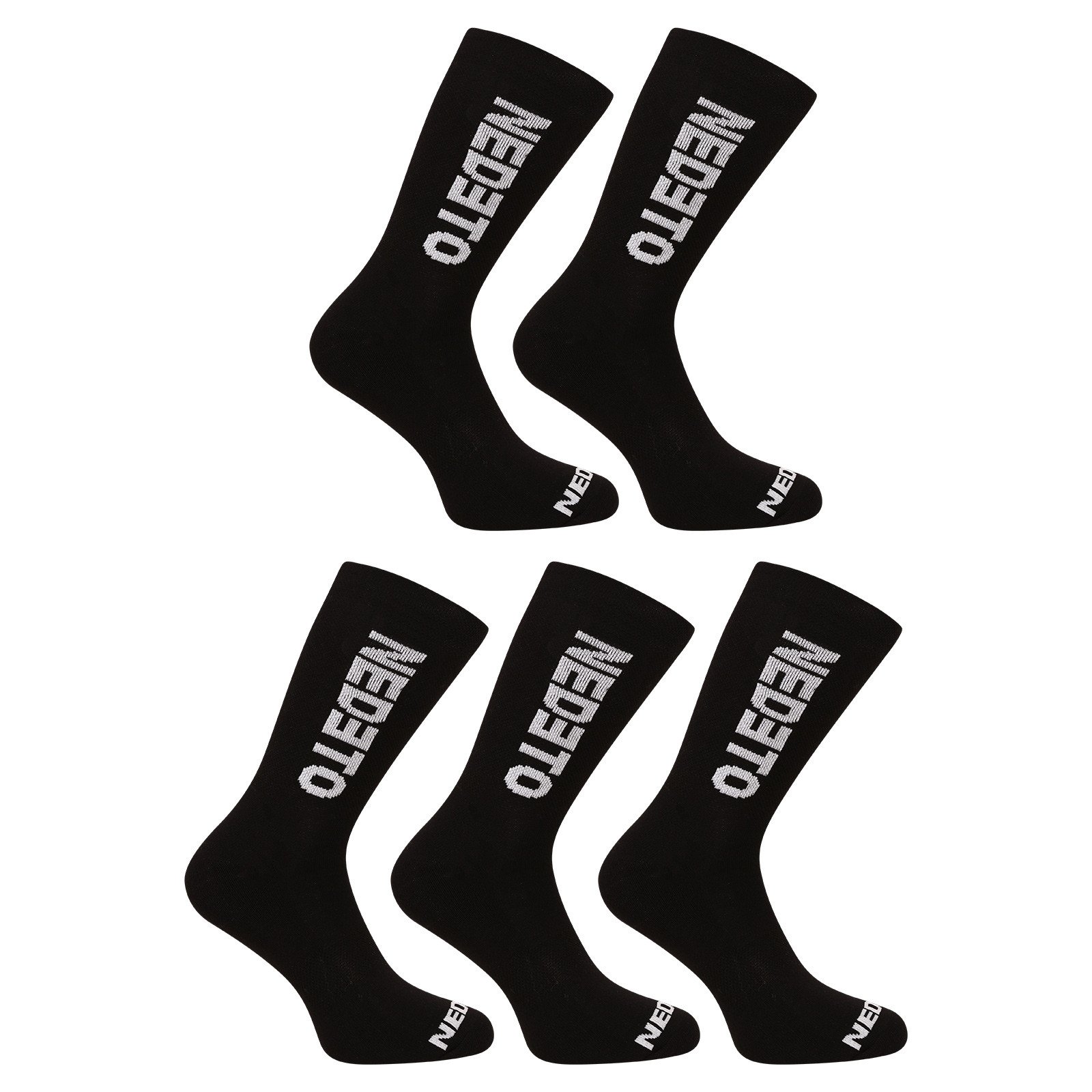 5PACK Nedeto High Black Socks