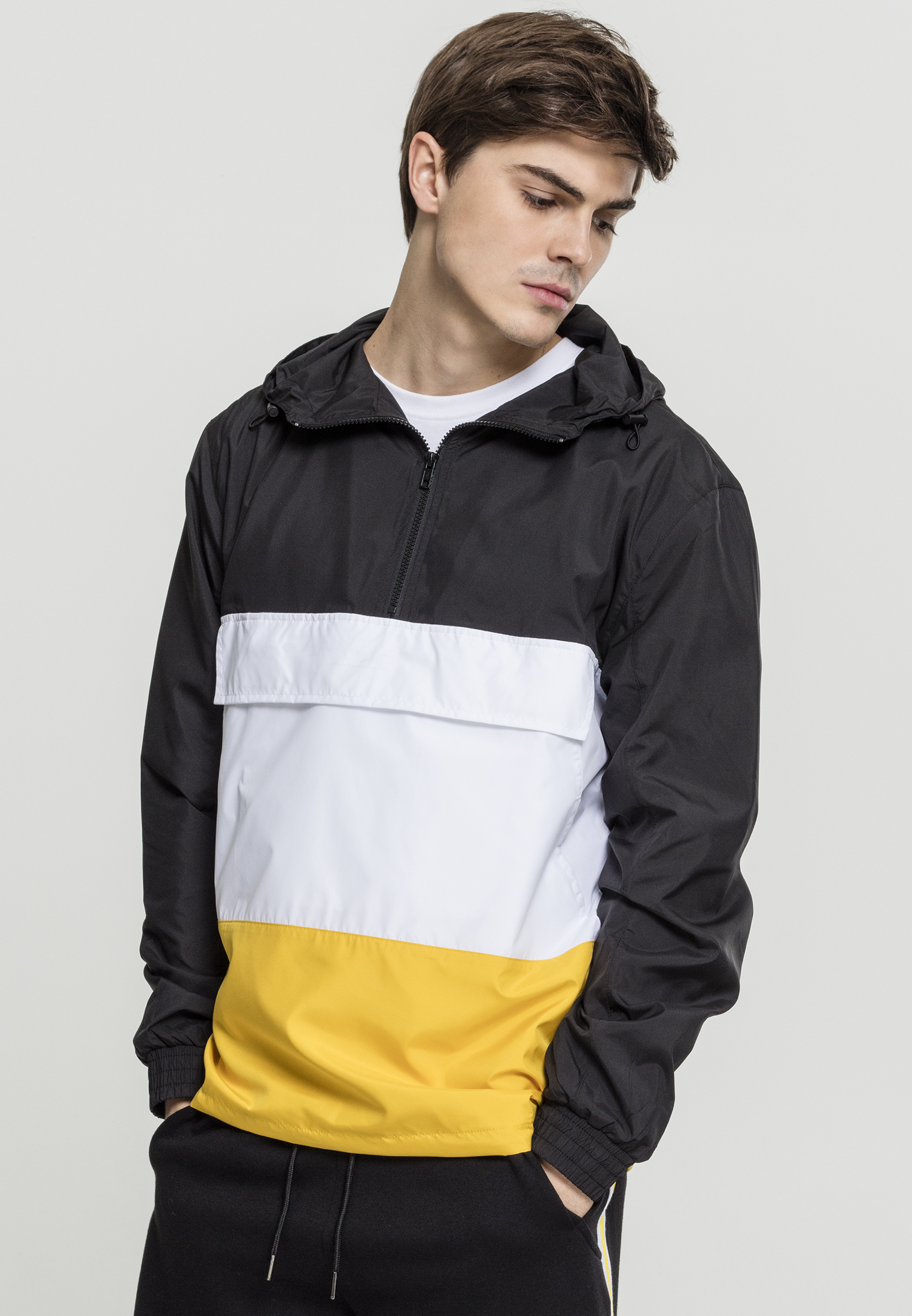 Color Block Pull Over Μπουφάν Blk/chromeyellow/wht