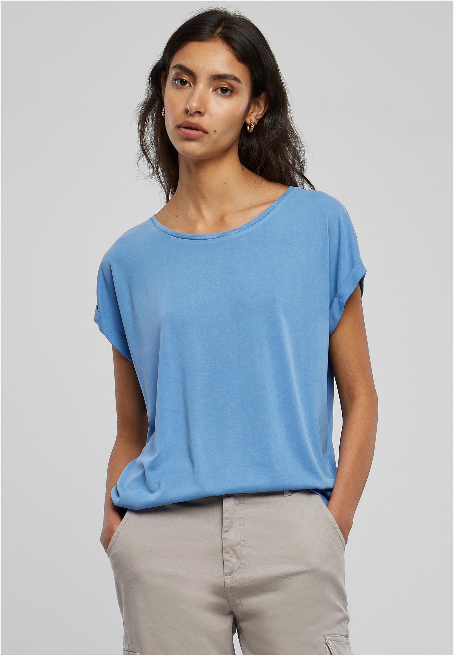 Women's Modal T-shirt With Extended Shoulder Horizontblue