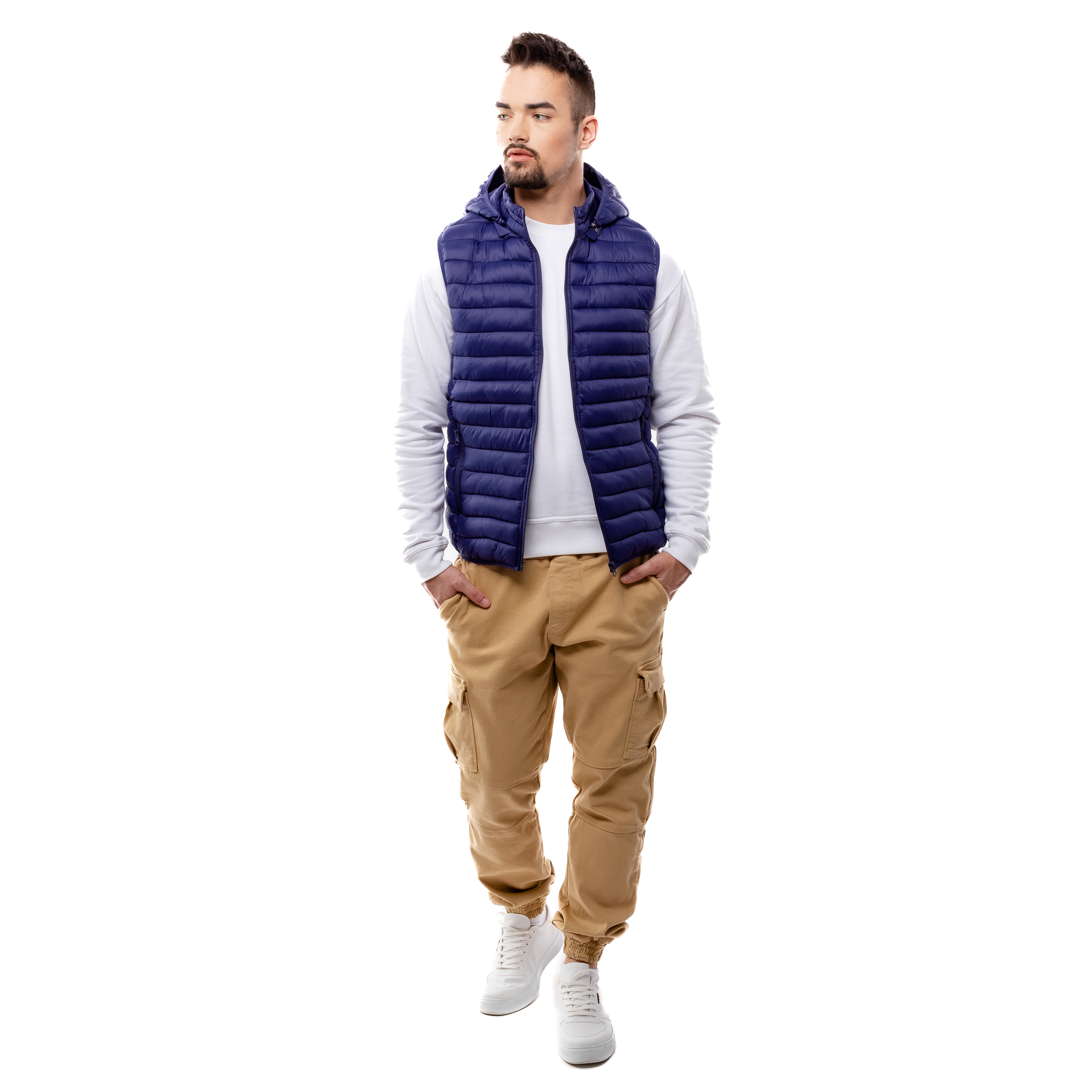 Men&#039;s quilted vest GLANO - dark blue