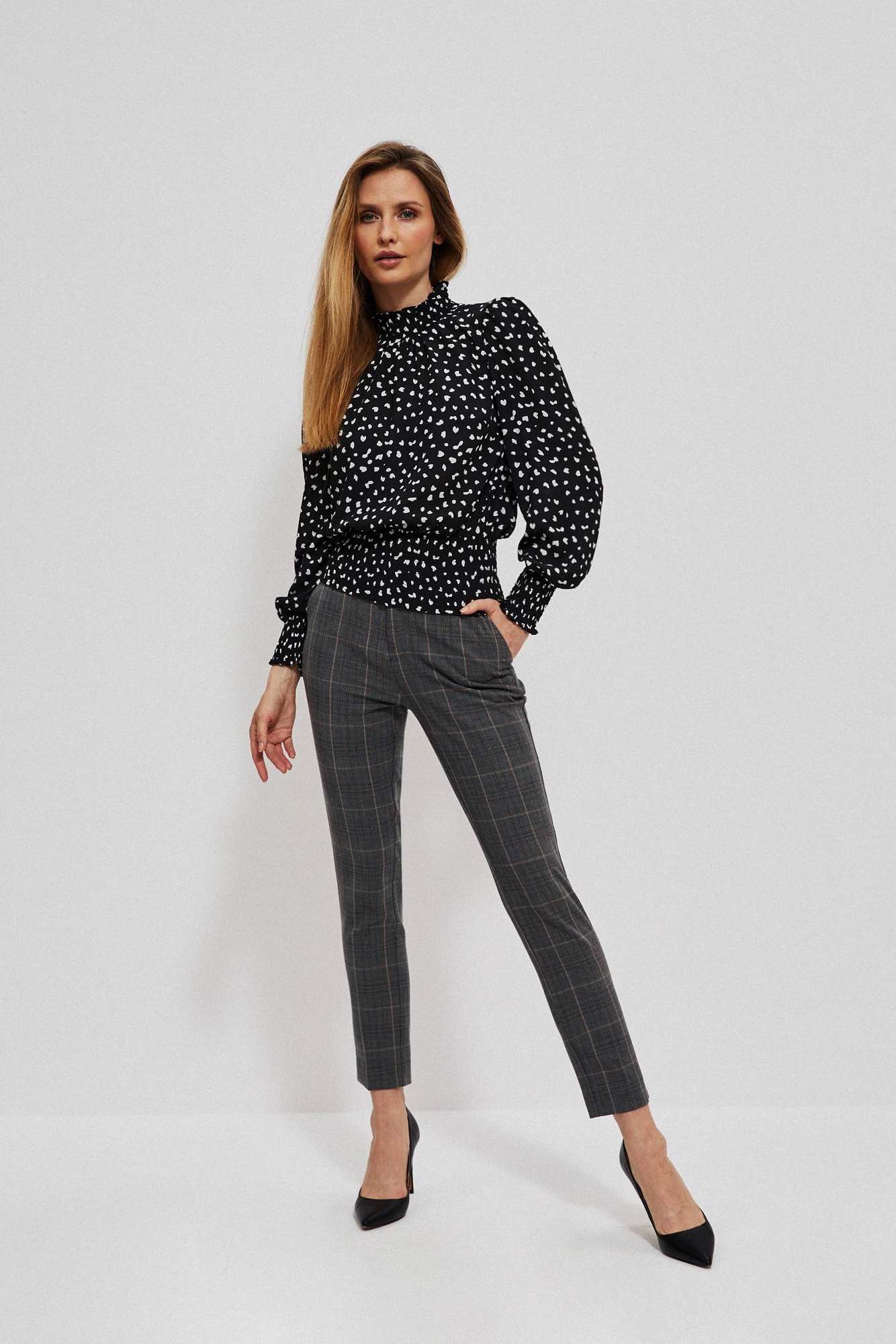 Printed blouse with puff sleeves