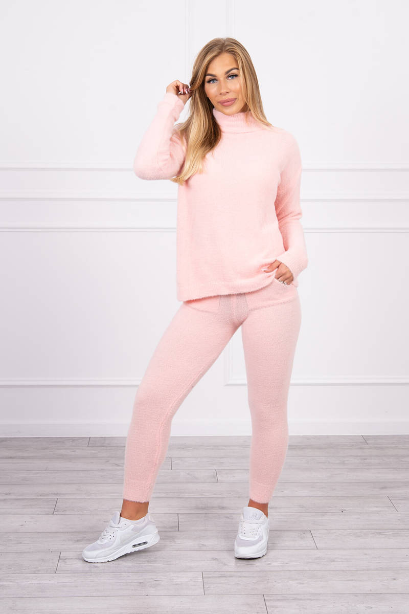 Two-piece Powder Pink Alpaca Sweater Set