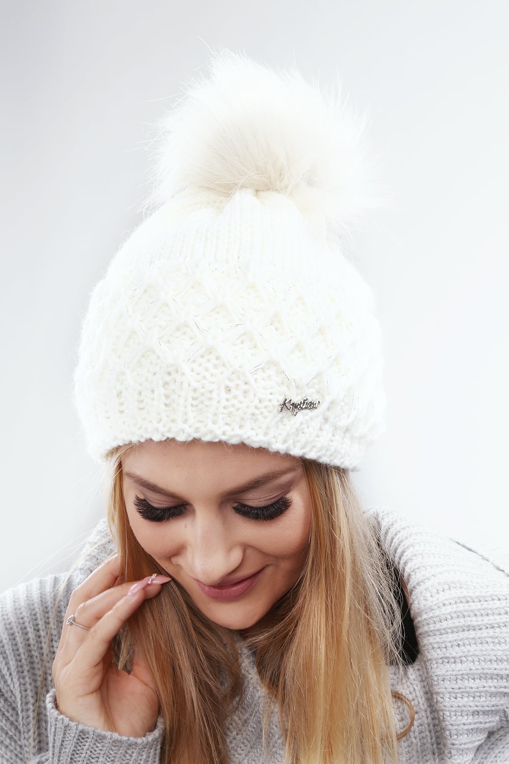 Cream winter cap
