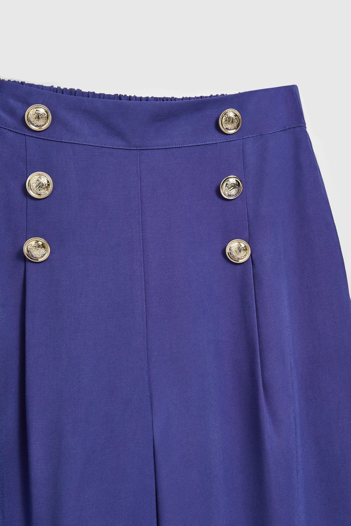 Women's trousers MOODO with decorative buttons - dark blue