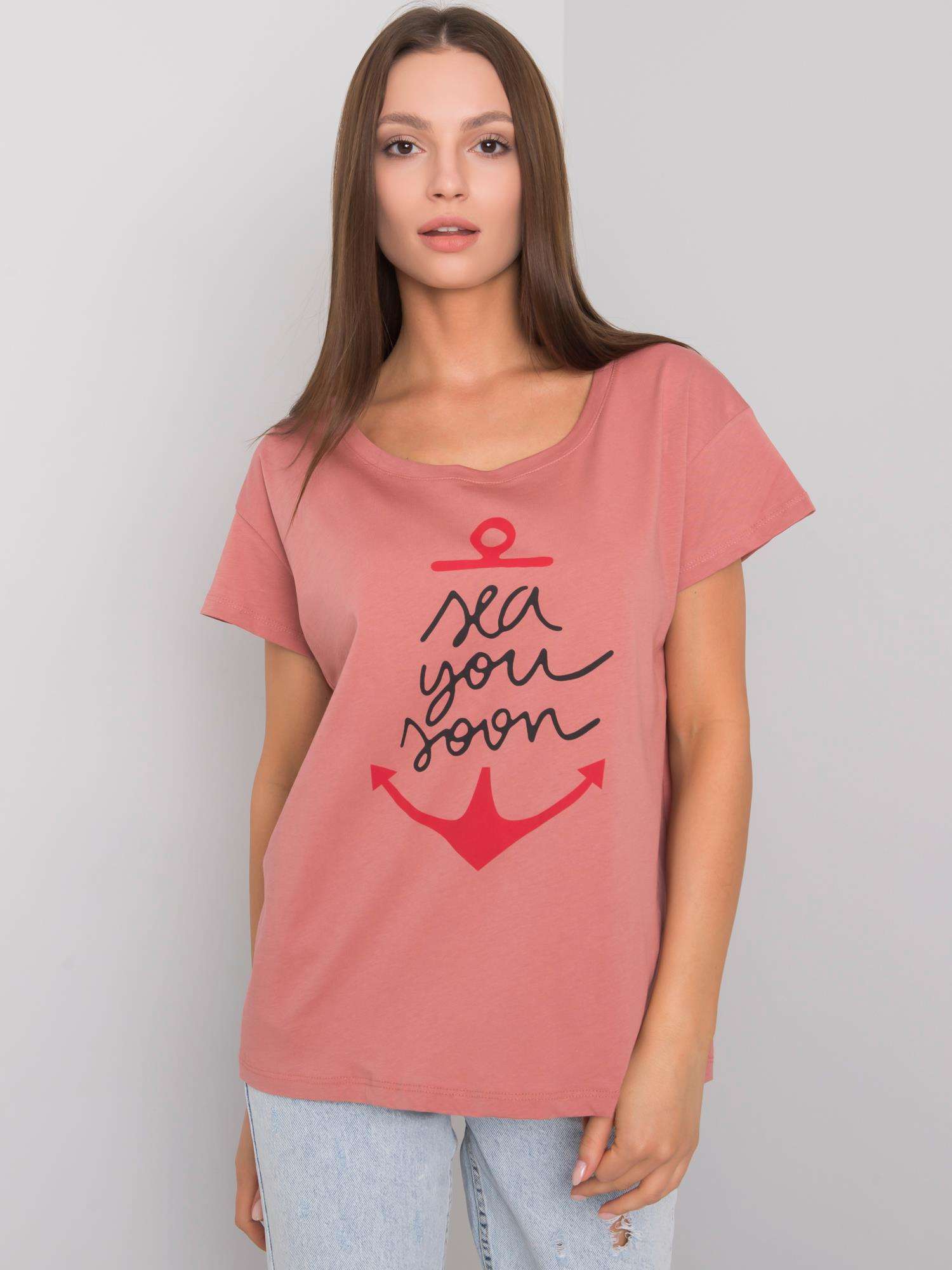 Dusty Pink T-shirt With Inscription