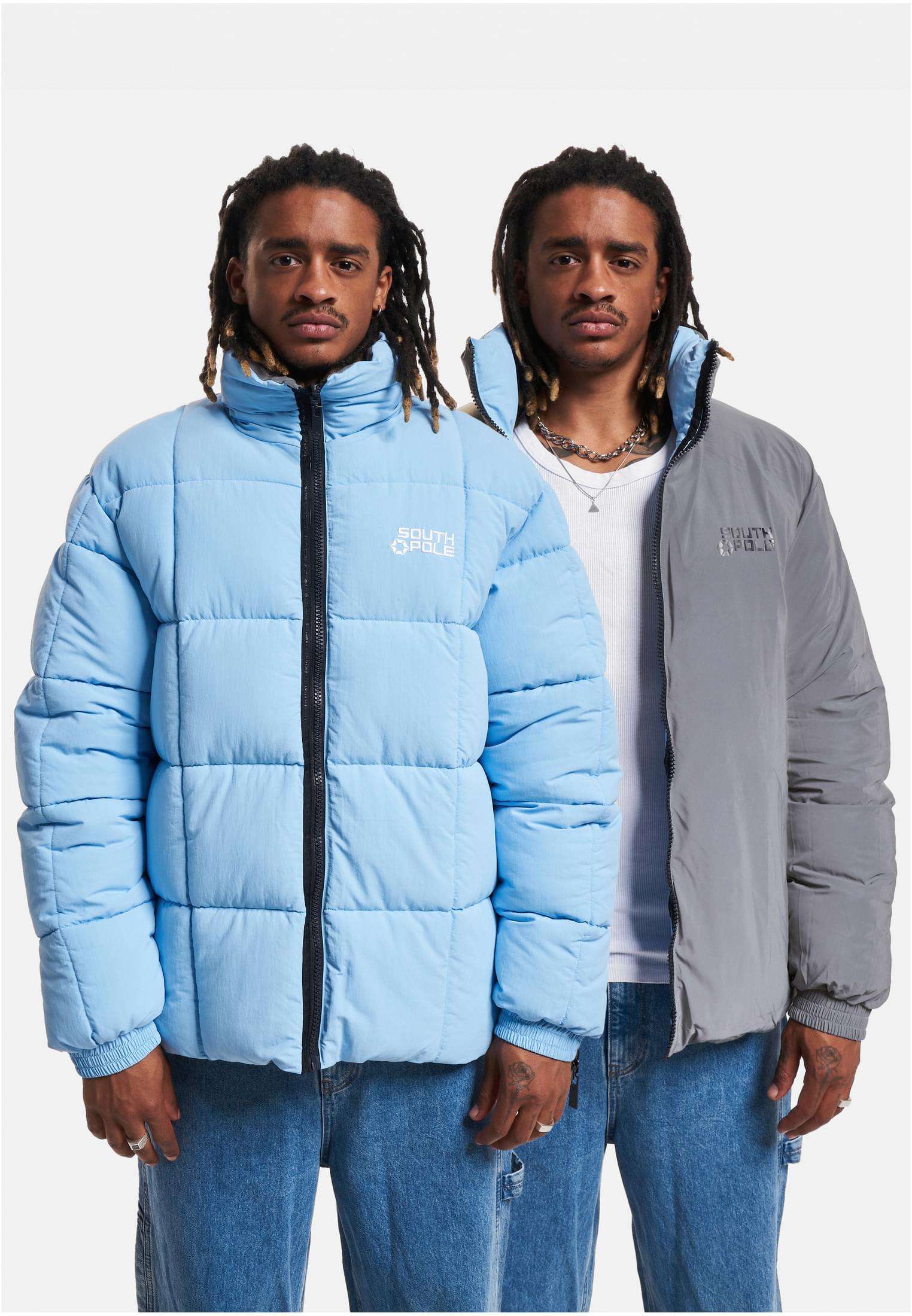 Men&#039;s reversible winter jacket Bubble North-South 1.0 light blue/reflective