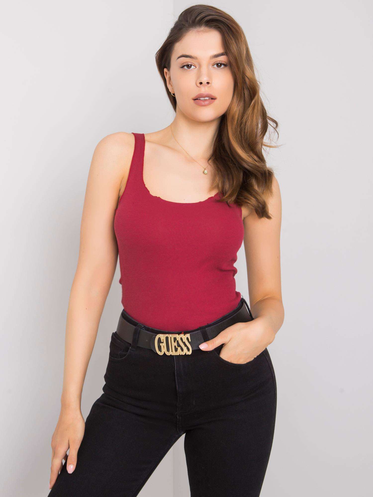 RUE PARIS Burgundia cu nervuri de top