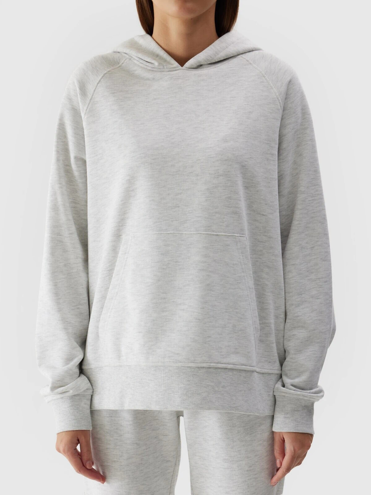 Women's sweatshirt without fastening and hooded 4F - grey