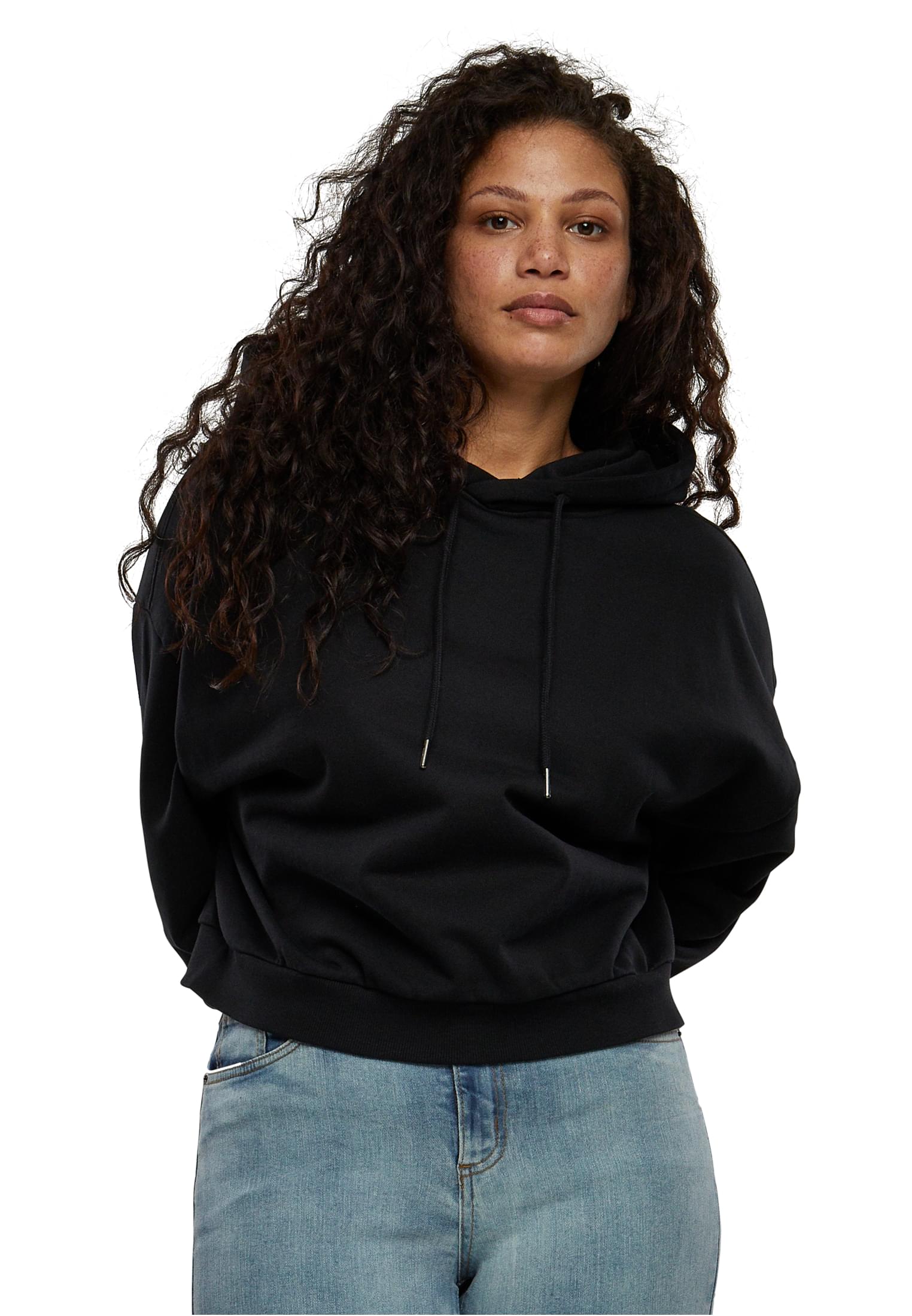 Women's Cropped Heavy Hoody Black
