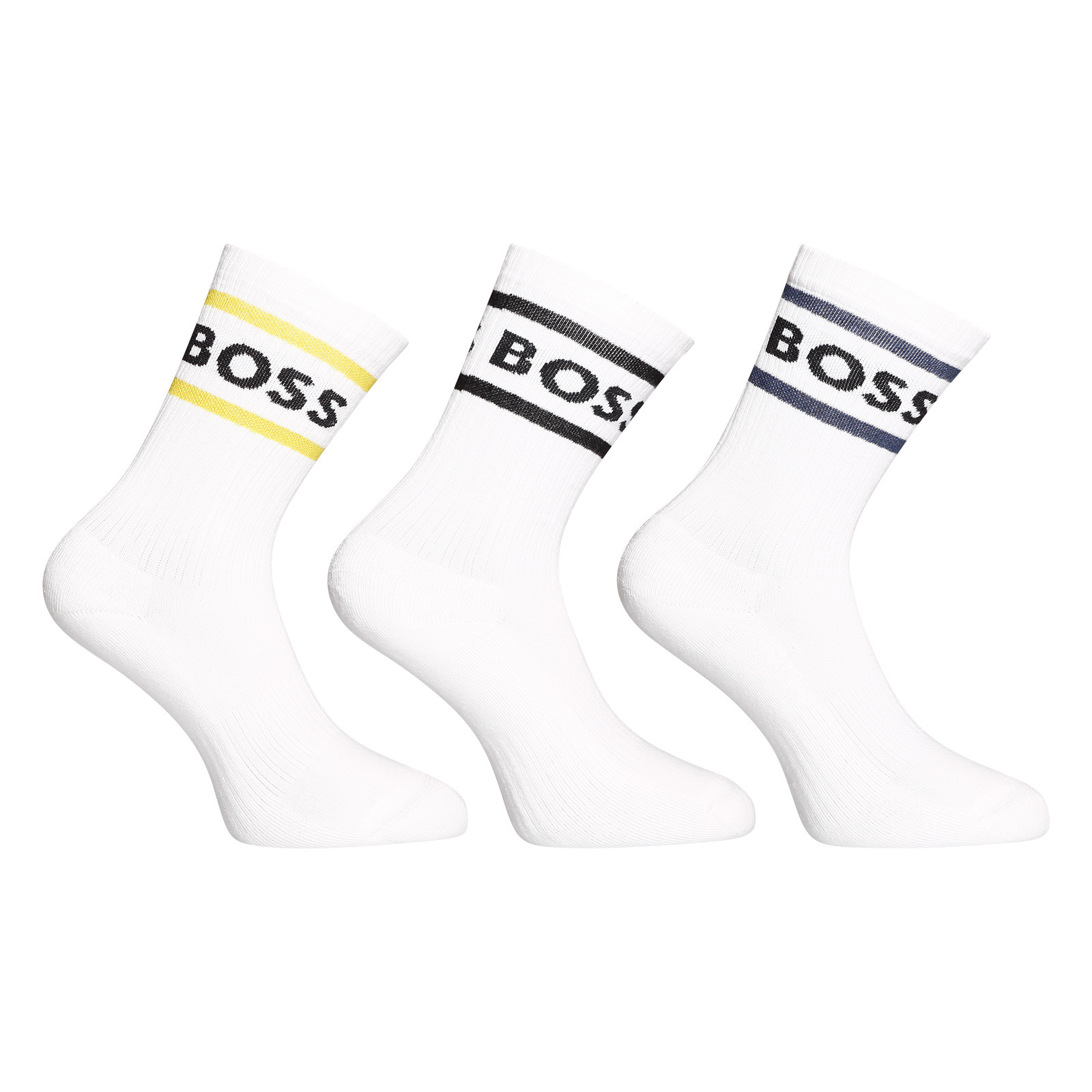Levně 3PACK ponožky Hugo Boss vysoké bílé
