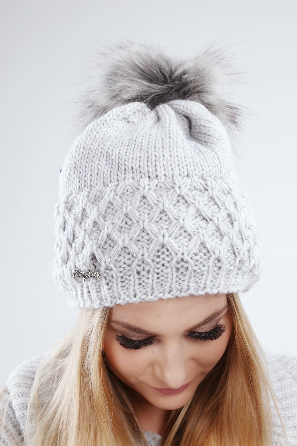 Light gray winter cap