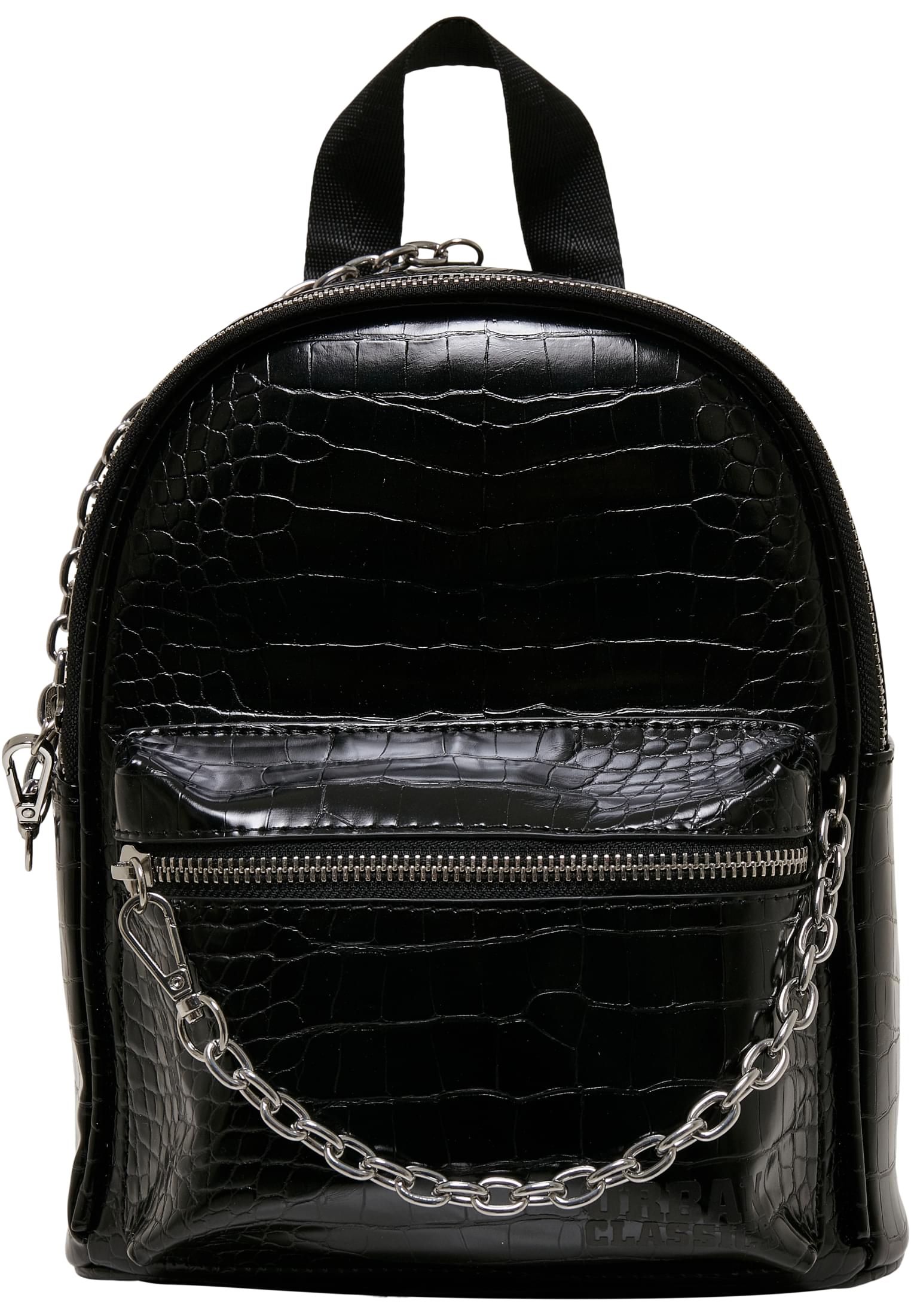 Croco Synthetic Leather Backpack Black