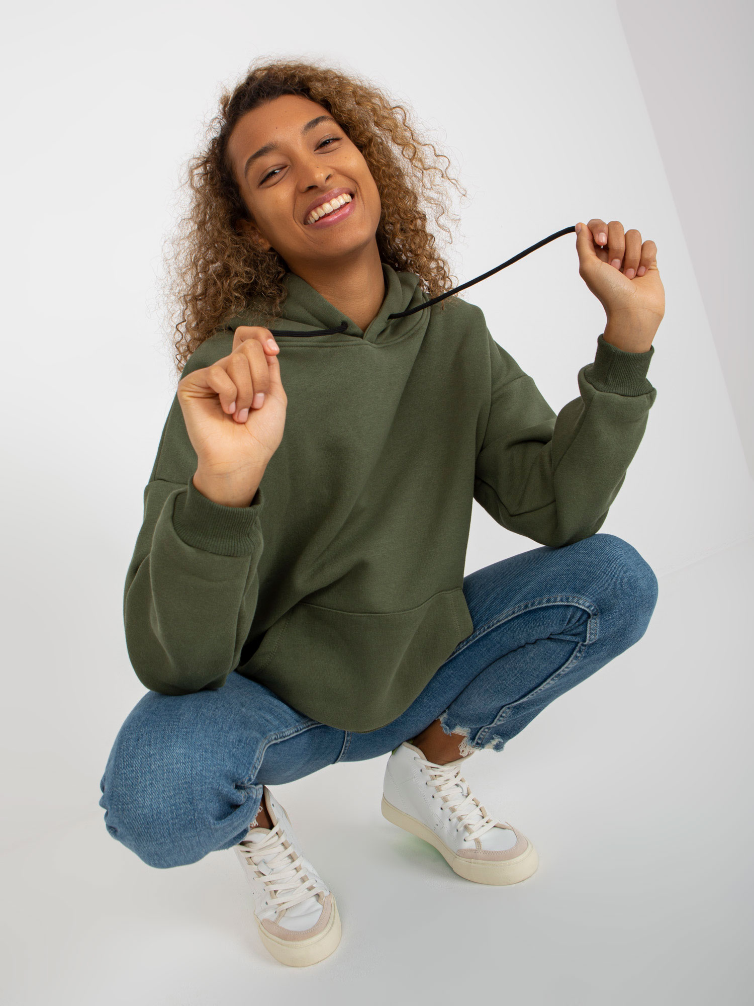 rue-paris-khaki-basic-sweatshirt-with-hood