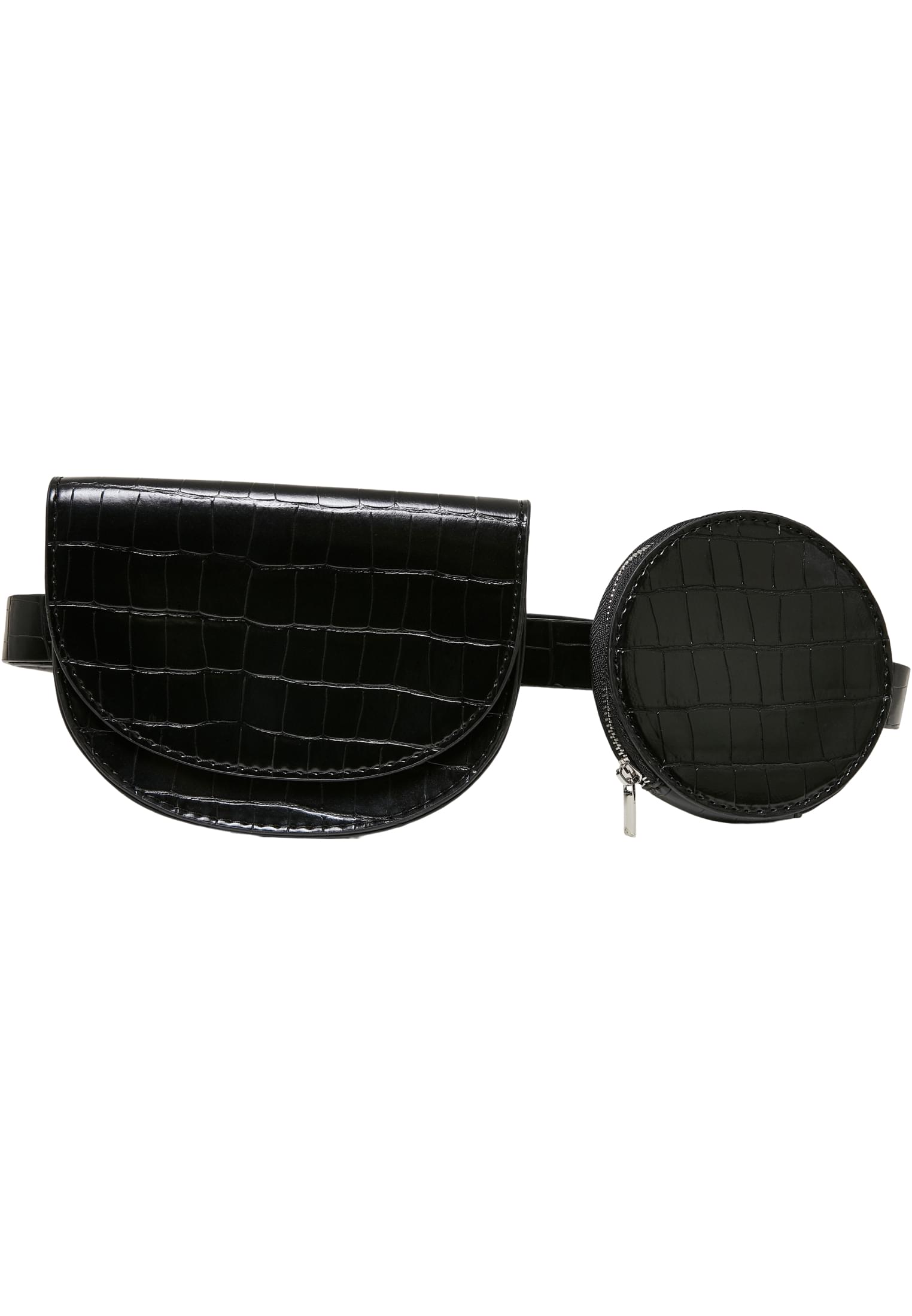 Double handbag made of Croco synthetic leather
