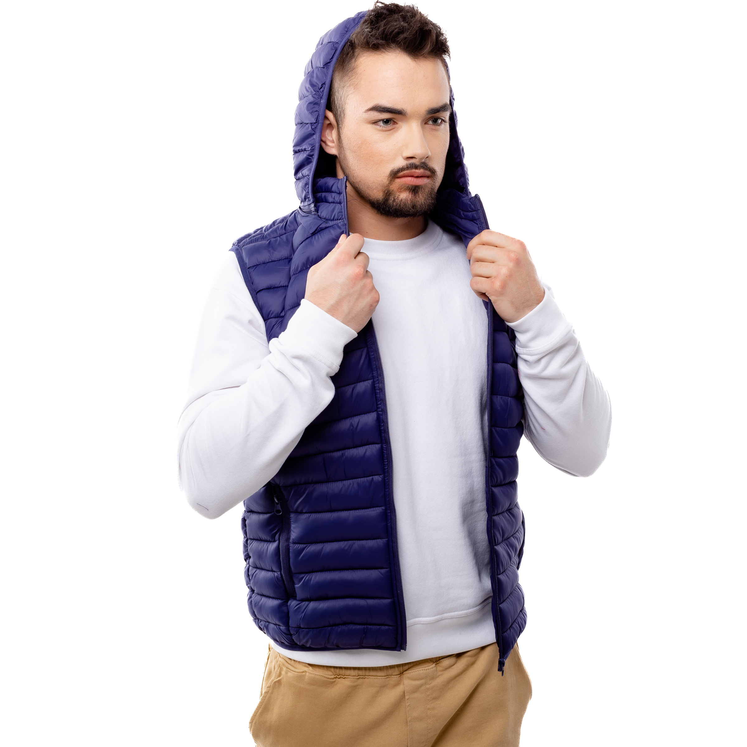 Men&#039;s quilted vest GLANO - dark blue