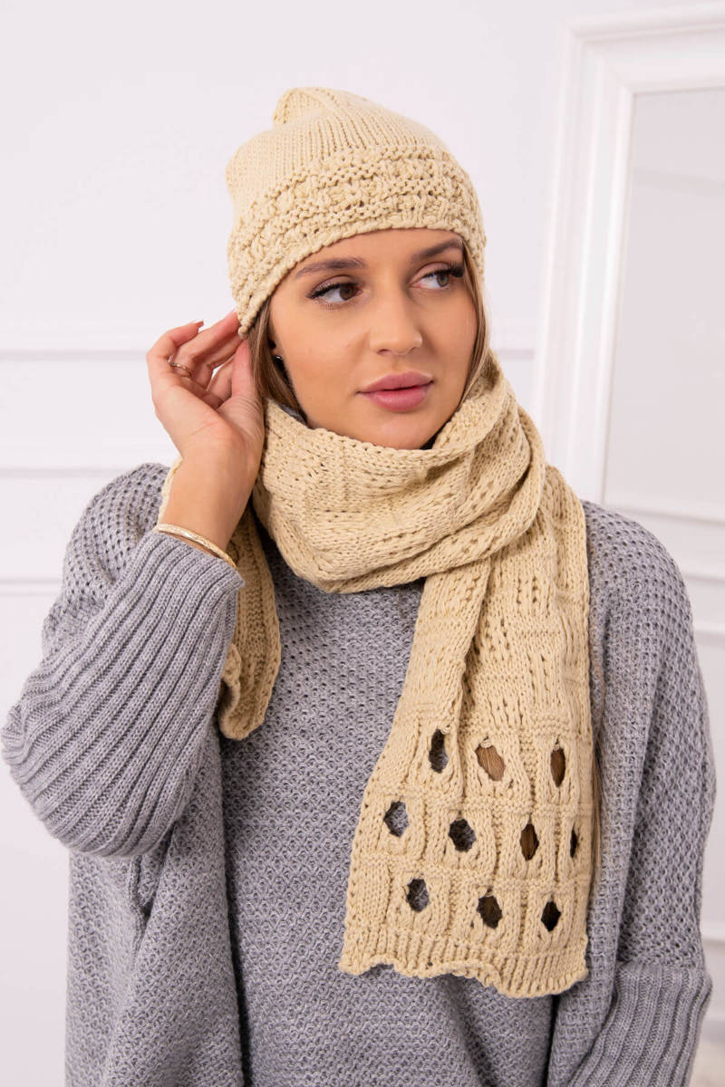 Women's Set With Scarf Maja K327 Beige