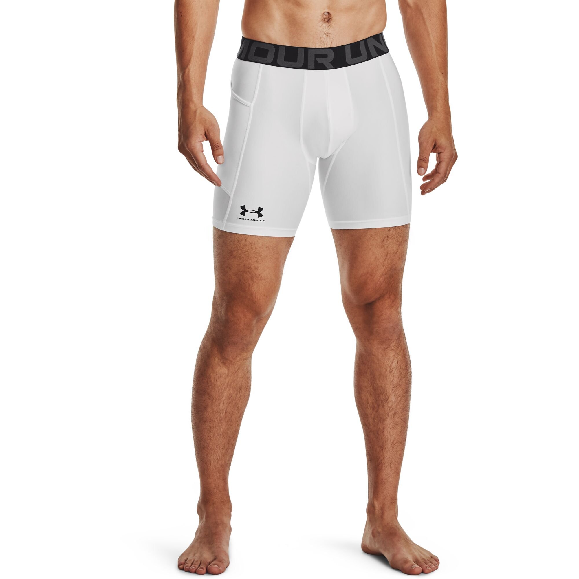 Pánské Kompresní šortky Under Armour HeatGear Shorts - Bílé