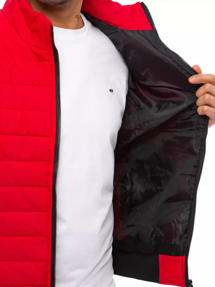 Vestă roșie matlasată pentru bărbați Dstreet