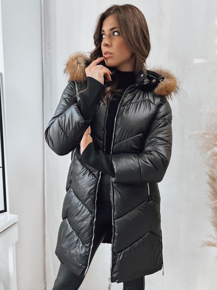 Levně LAGOON dámská prošívaná zimní bunda černá Dstreet