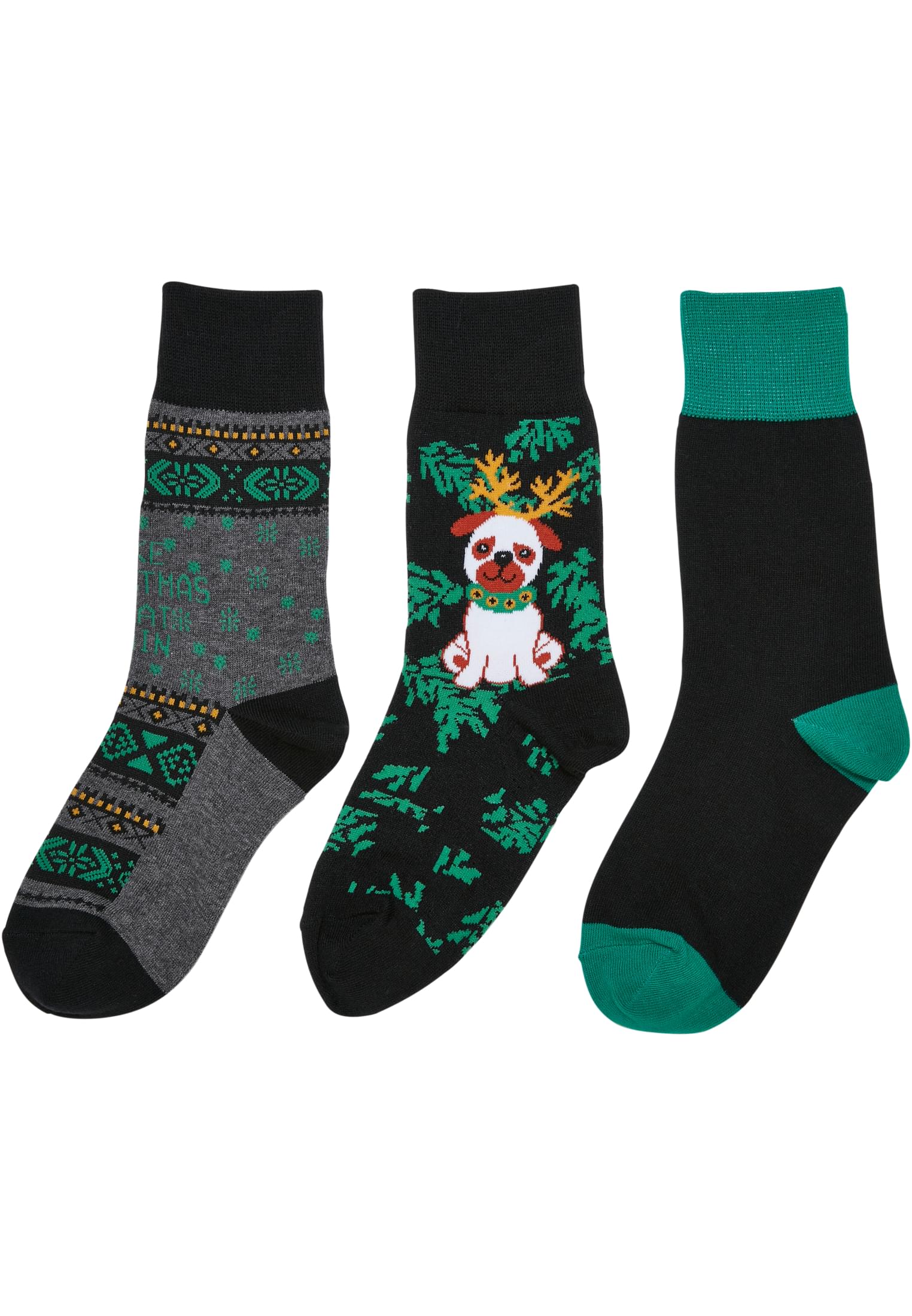 Levně Dětské vánoční ponožky Mops - 3-balení vícebarevné