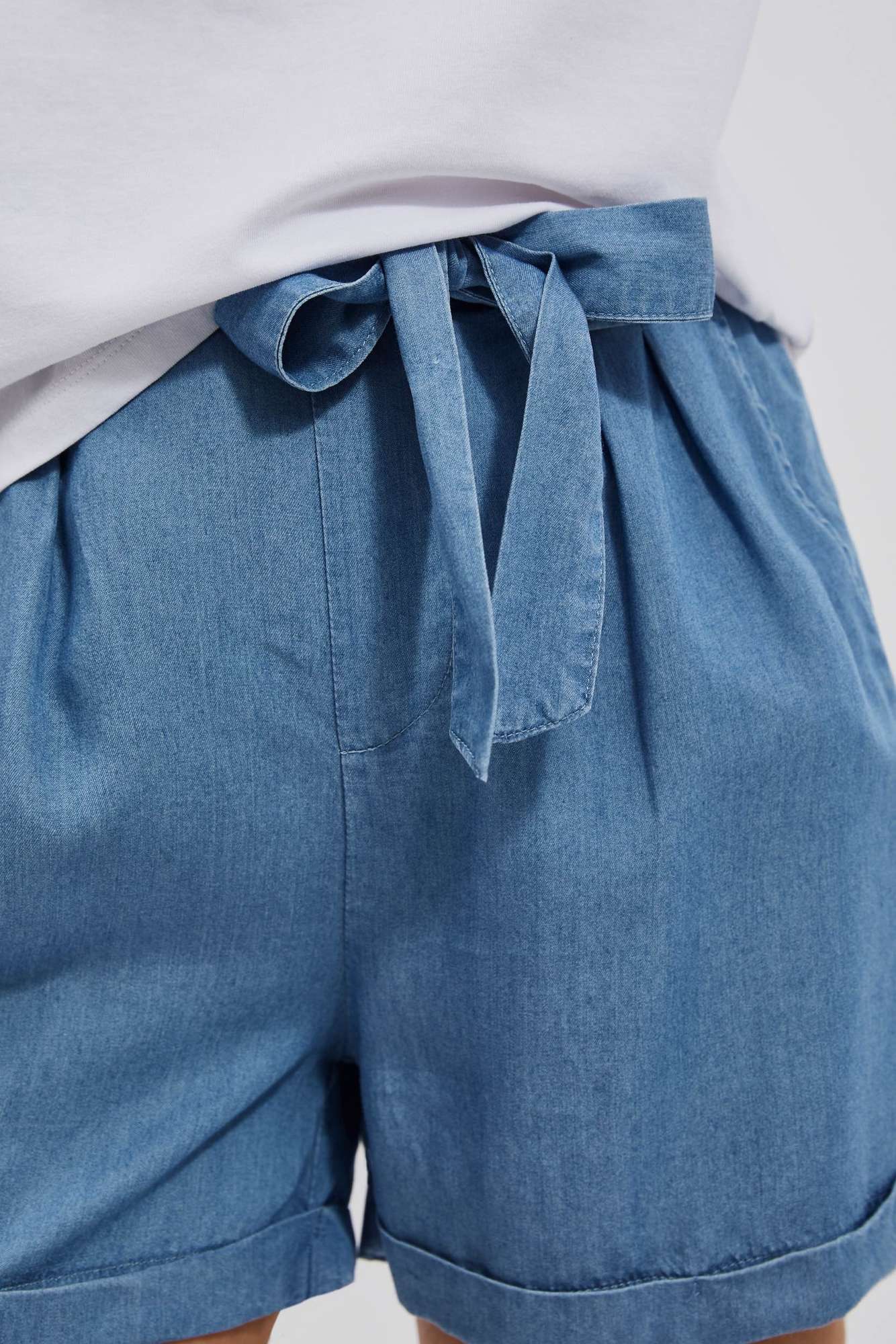 WOMEN&#039;S SHORTS L-SH-4016 D.Blue