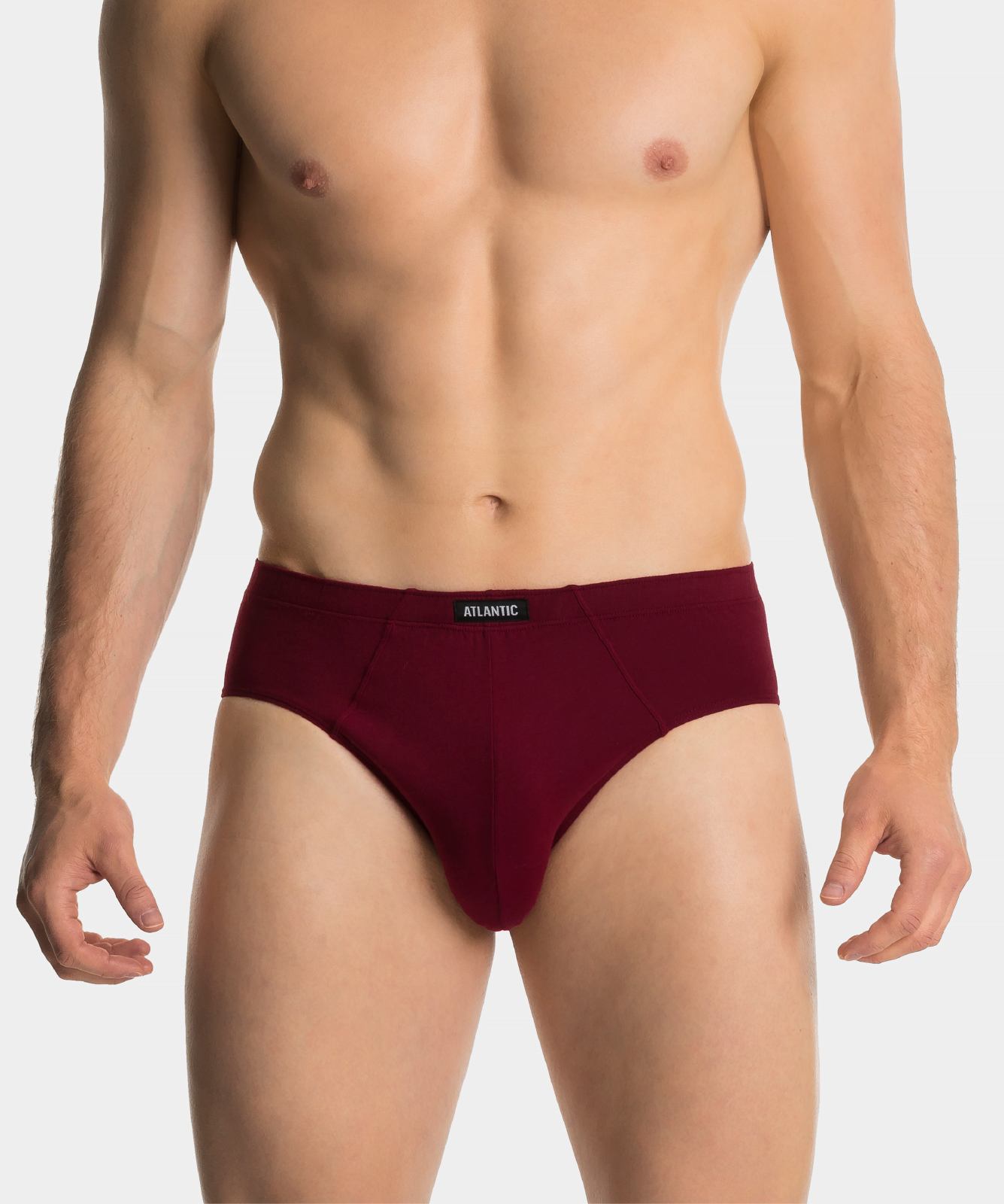Classic men's briefs ATLANTIC 3Pack - black/gray/burgundy