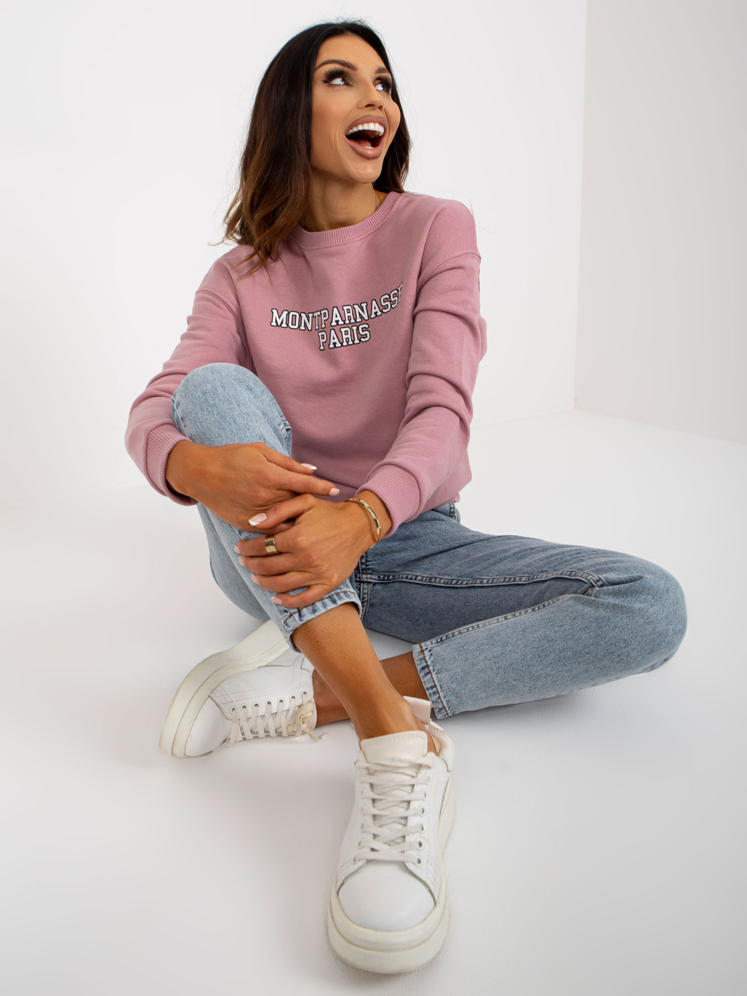 Dusty pink hoodie with print
