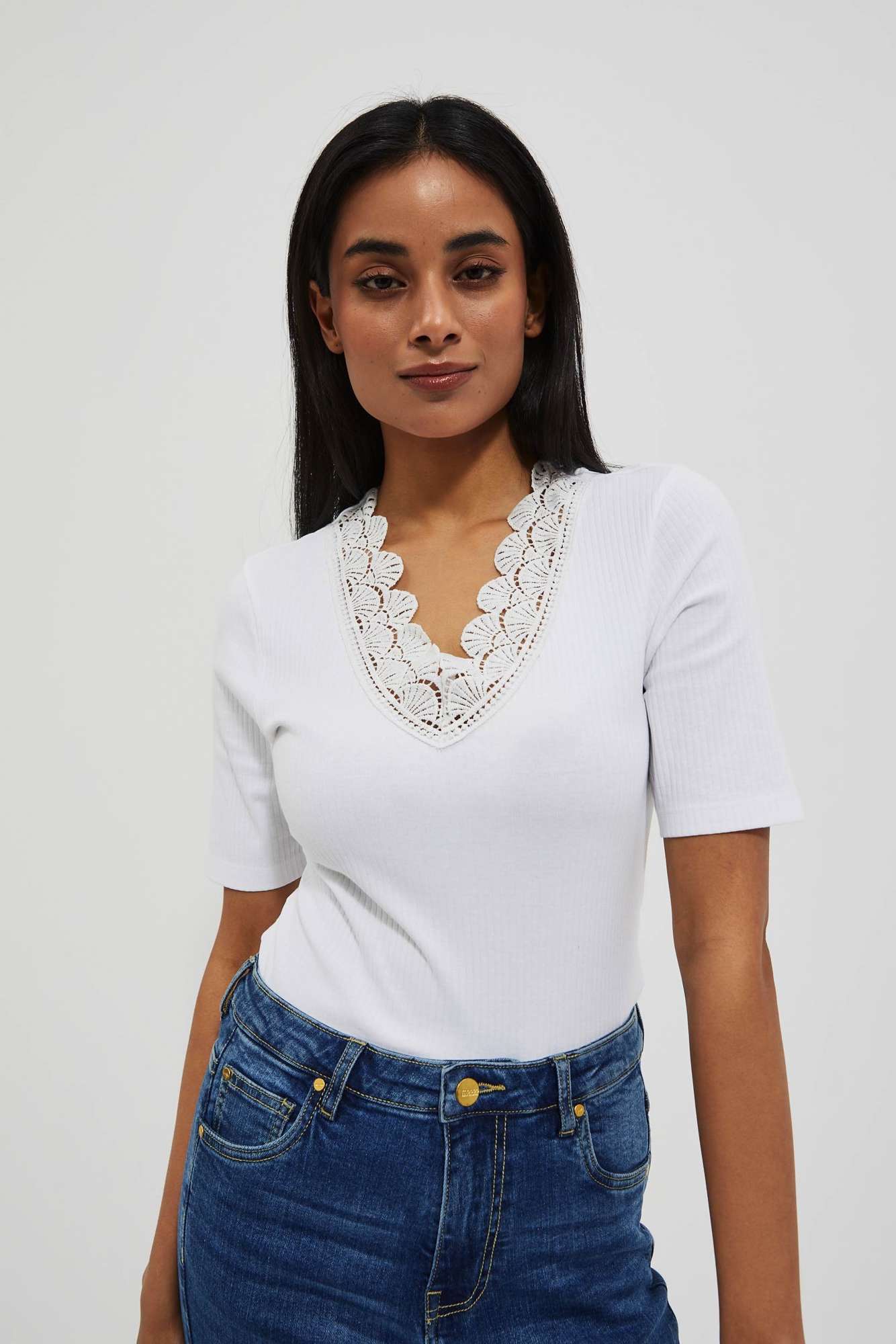 WOMEN'S T-SHIRT L-TS-4084 WHITE