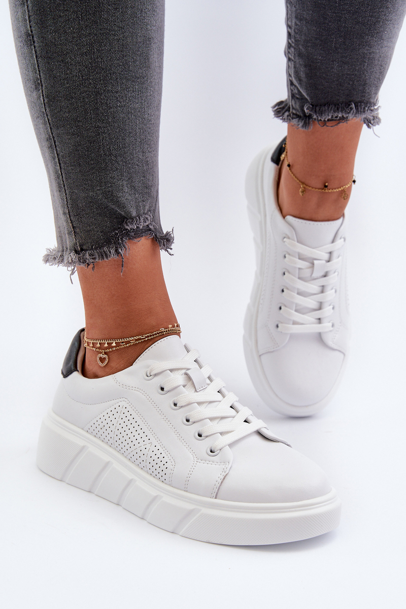 Women's leather platform sneakers white Gatira