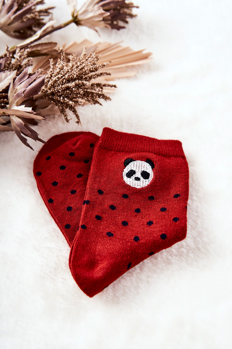 Children's Socks In Points Panda Red