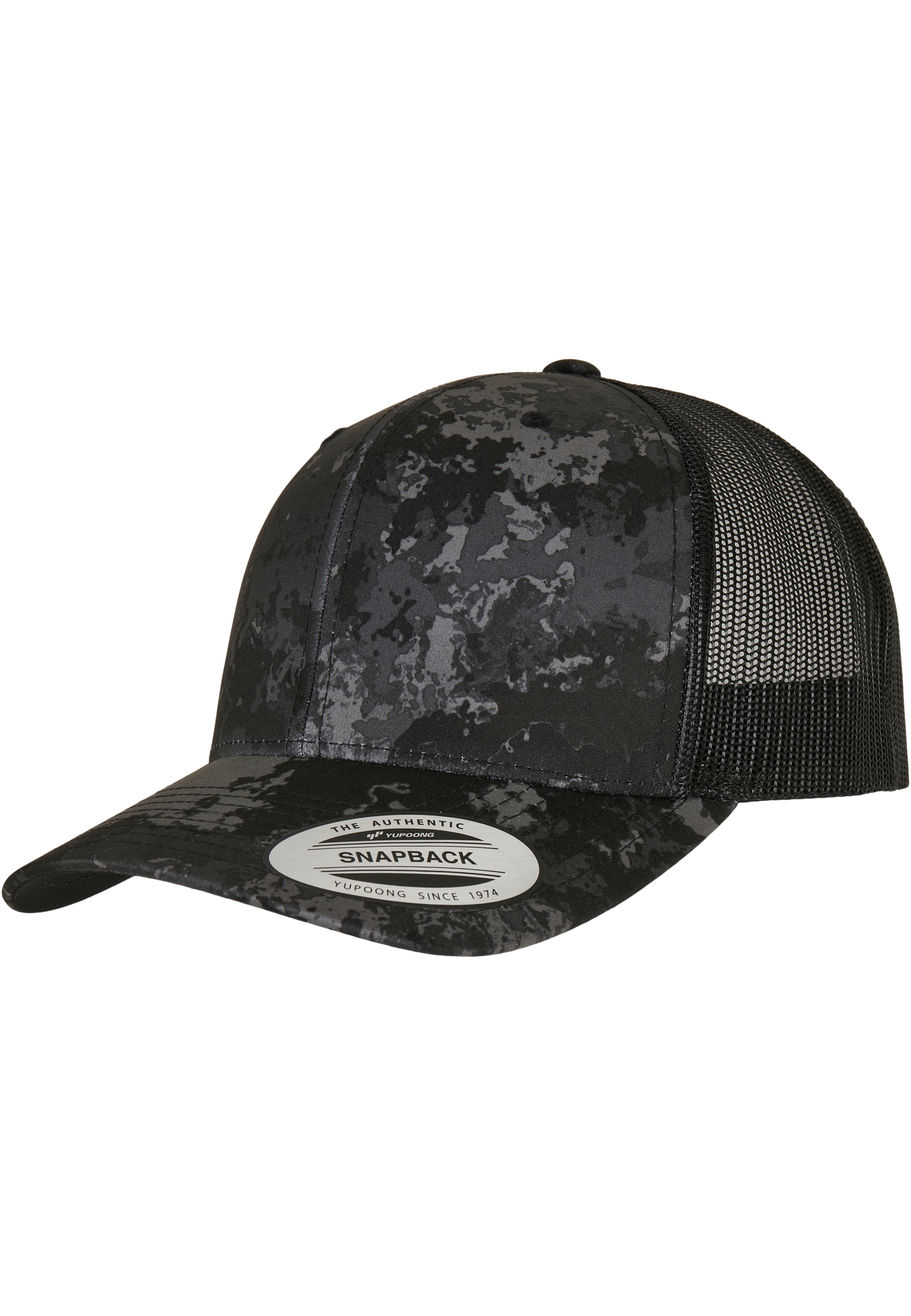 YP Classics® Veil Camo™ Retro Trucker Cap Poseidon černá