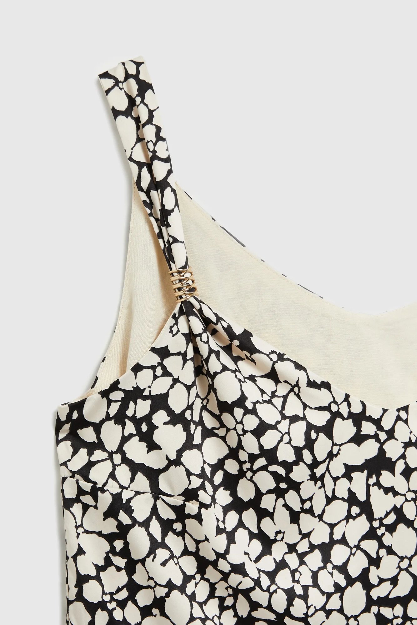 Women's top MOODO - ecru white/black