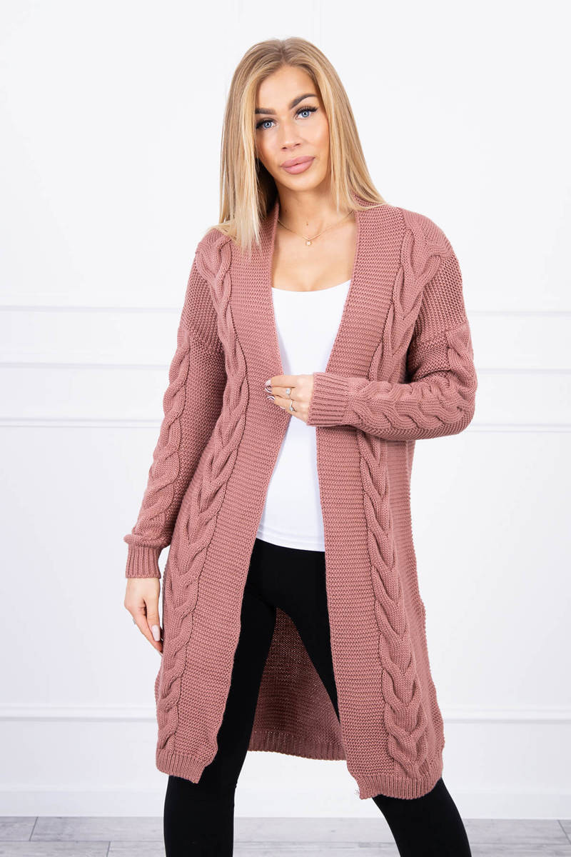 Sweater Cardigan Braid Braid Dark Pink