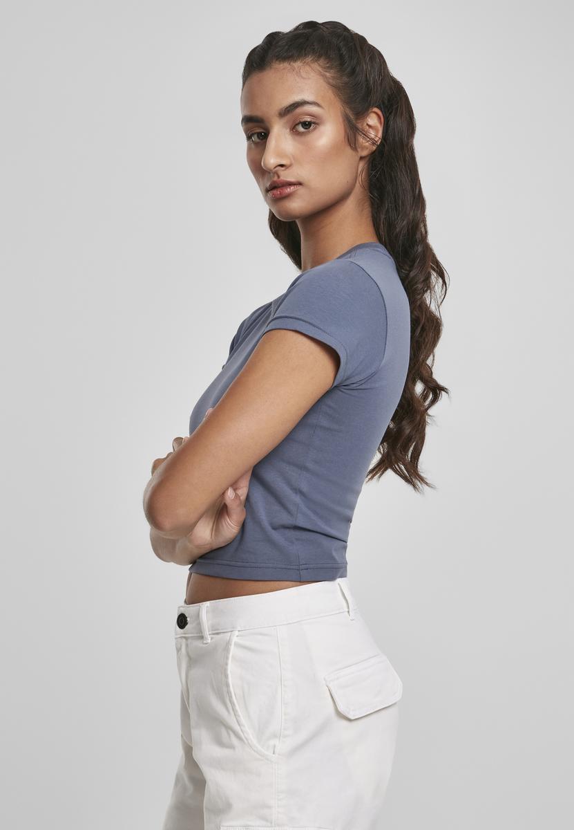 Doamnelor Stretch Jersey trunchiate Tee Vintageblue