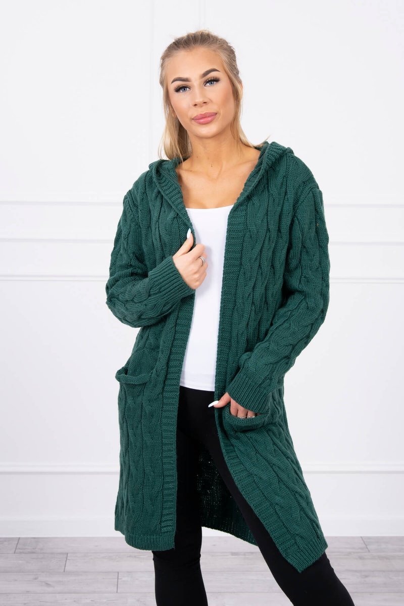 Sweater With Hood And Pockets Dark Green