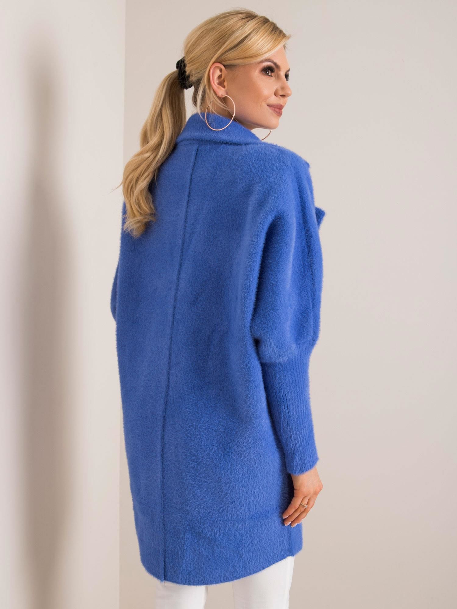 Blue fluffy alpaca coat
