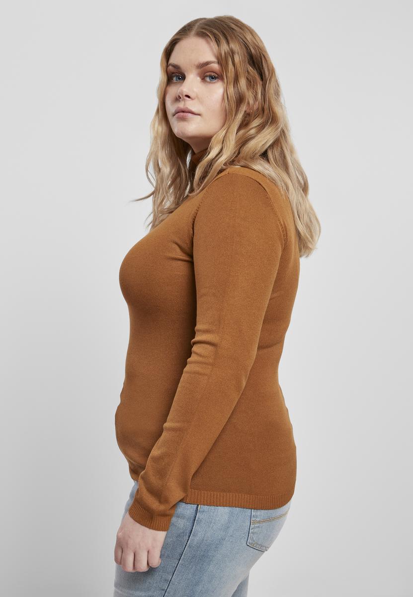 Women's basic turtleneck caramel sweater