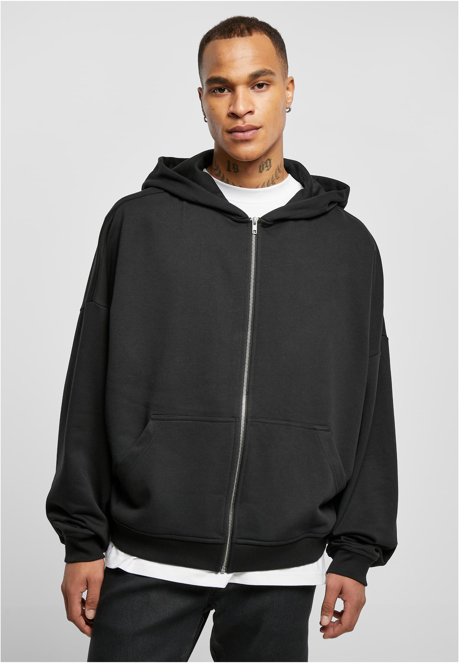 90s zip-up sweatshirt black